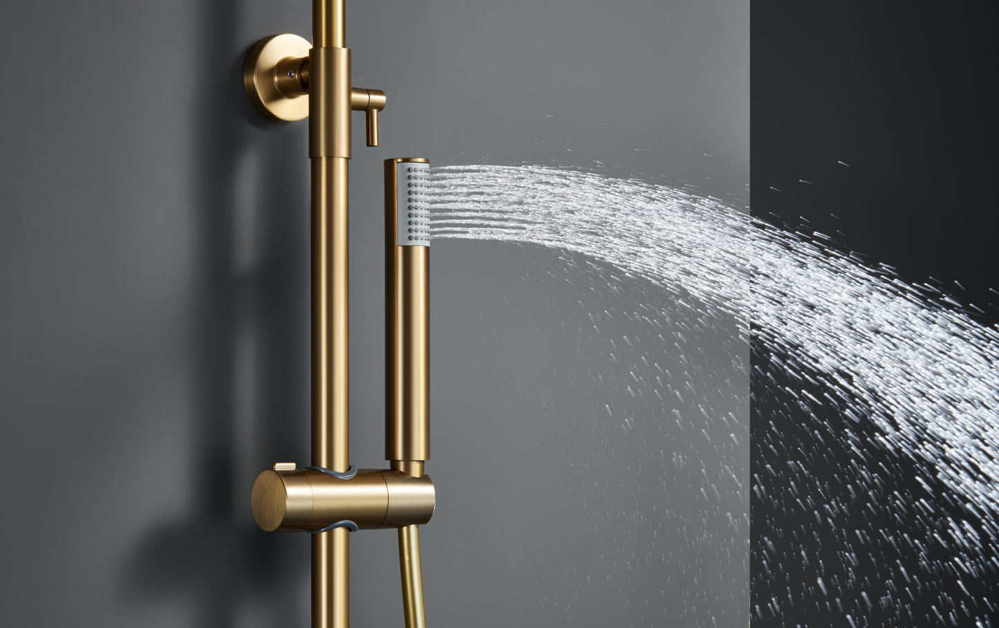 Eengreeps doucheset Monza geborsteld goud