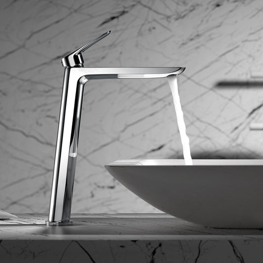 Eengreeps mengkraan voor inbouw wastafel met hoge uitloop Belgica