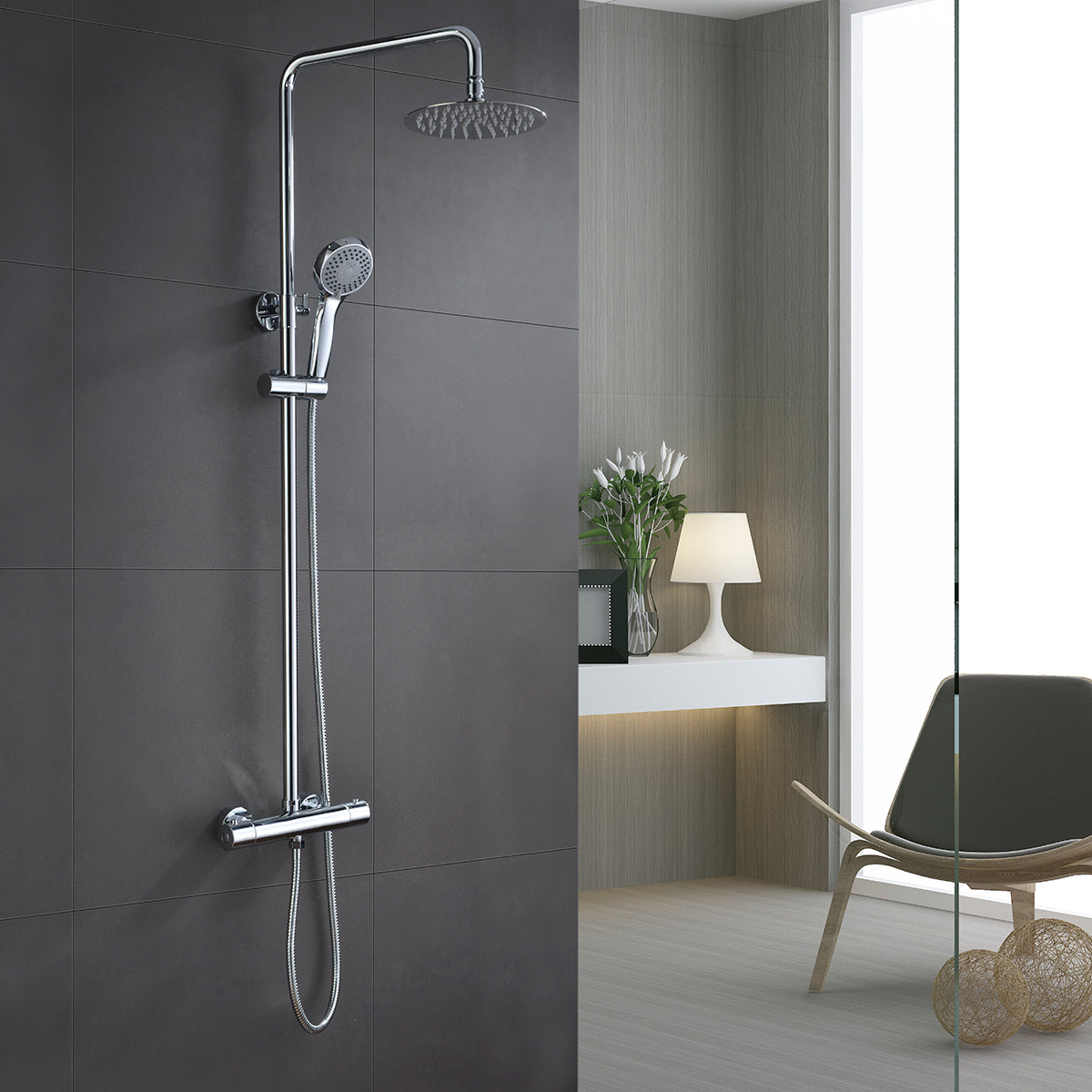 Thermostatische doucheset Kent