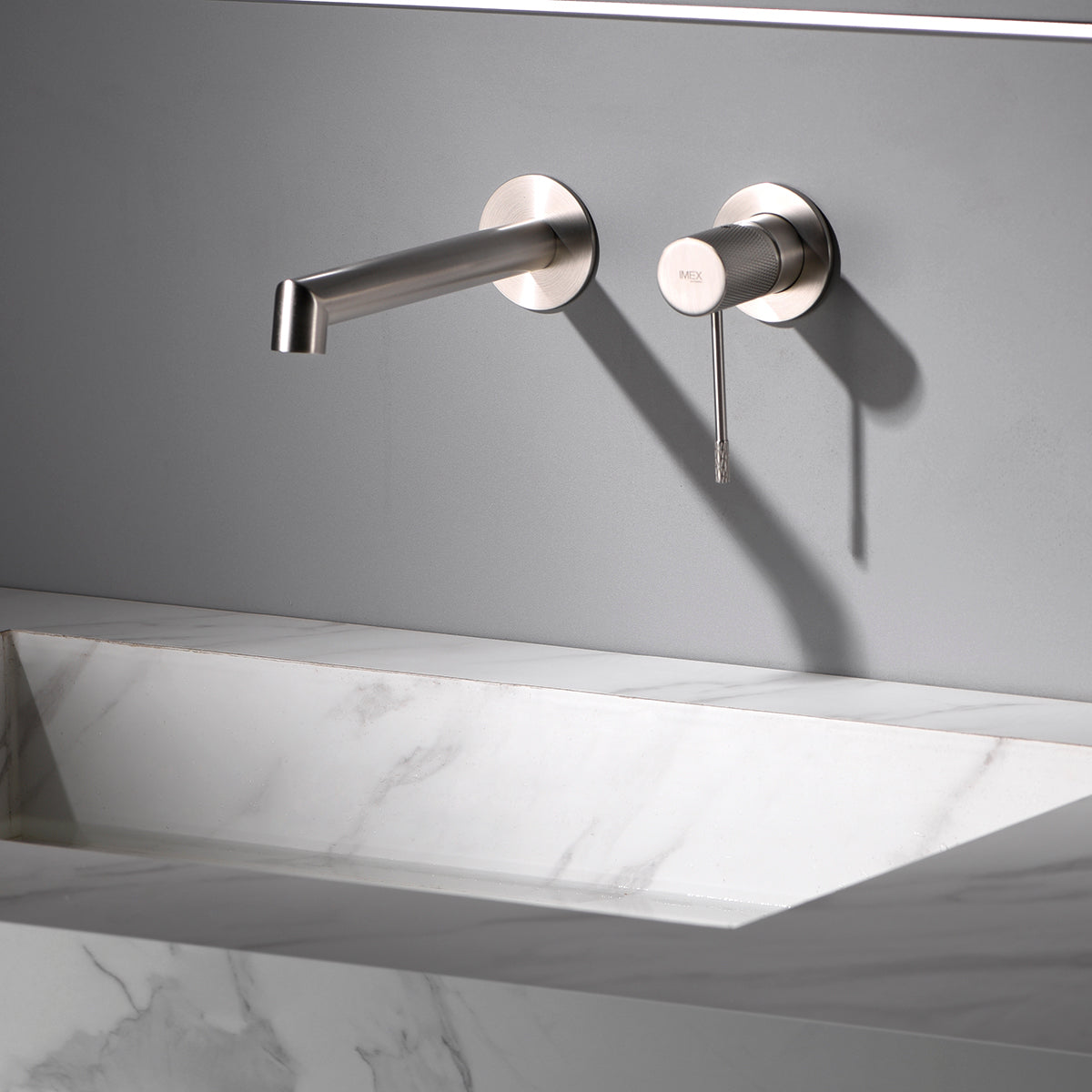 Inbouw eengreeps wastafelmengkraan Line geborsteld nikkel