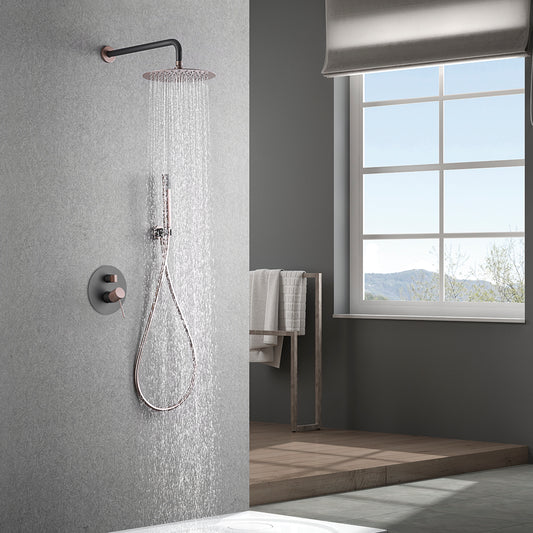 Inbouwdoucheset met één hendel Line matgrijs/champagne