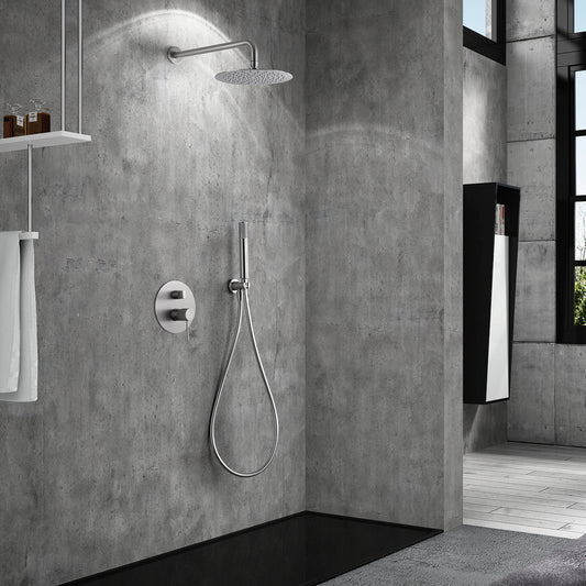 Inbouw-doucheset met één hendel Line geborsteld nikkel