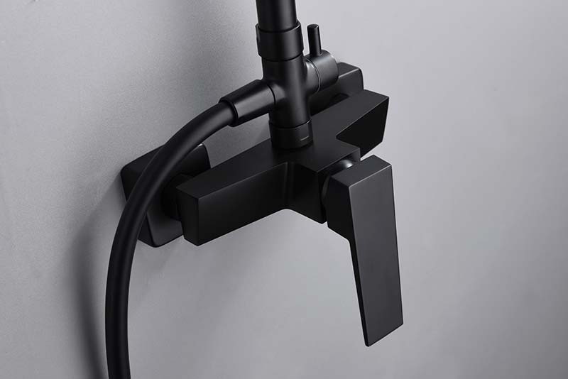 Eengreeps doucheset Art mat zwart