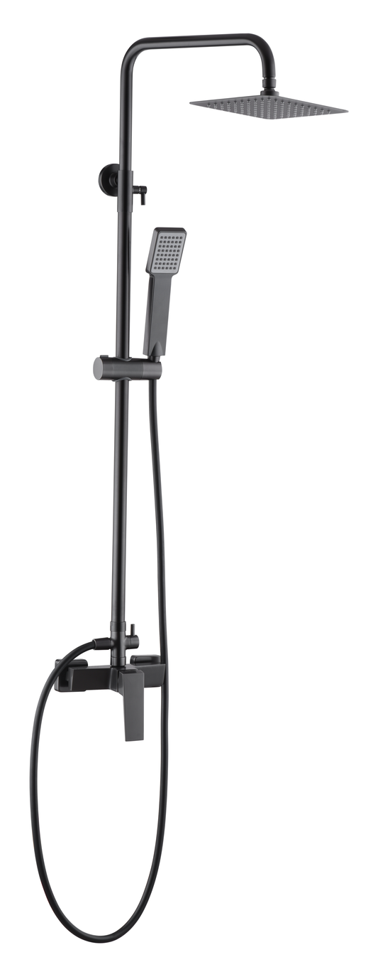 Eengreeps douche set Art black gun metal