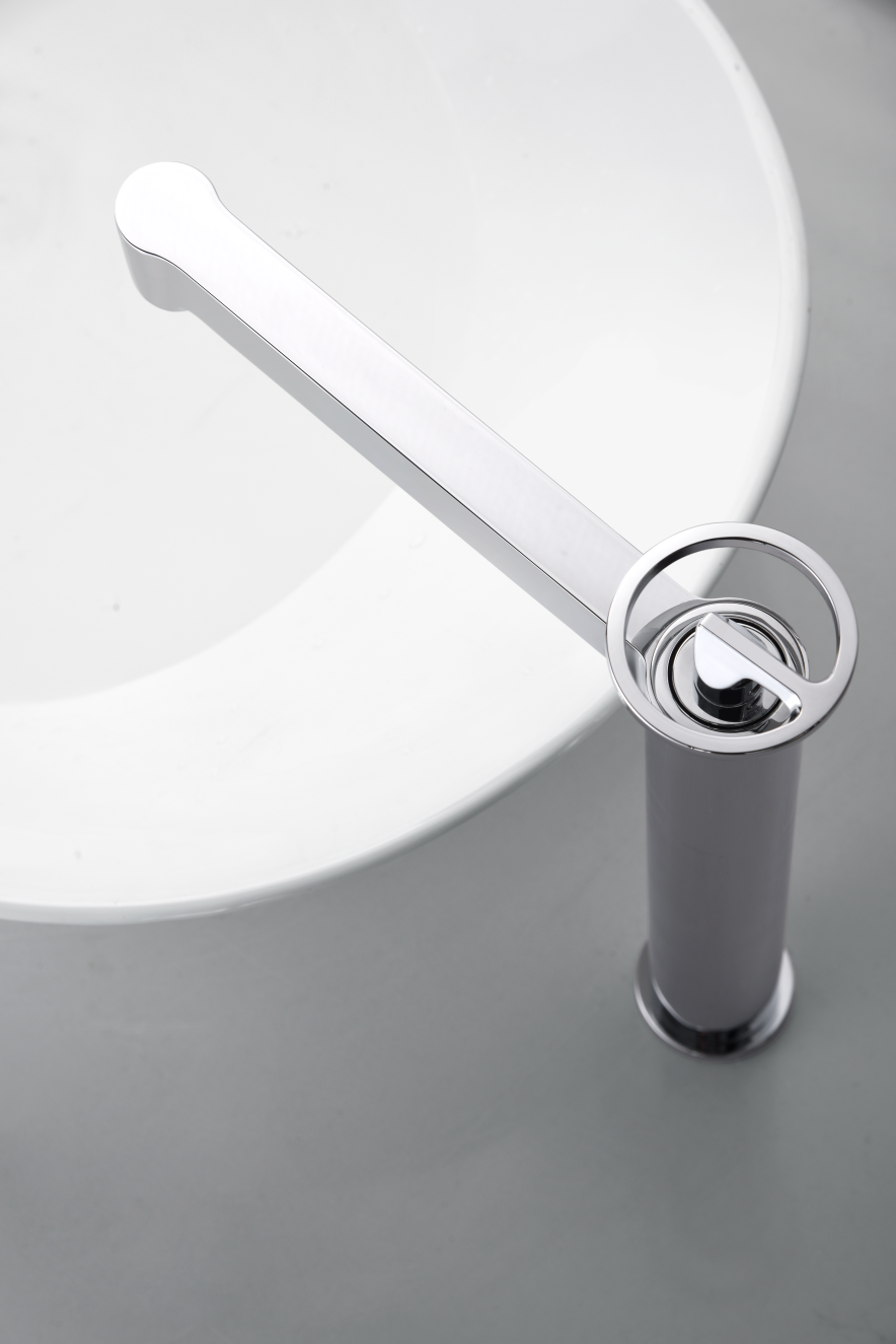 Eengreeps wastafelmengkraan met hoge uitloop Olimpo