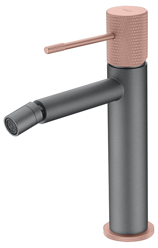 Eengreeps bidetmengkraan Line mat grijs / champagne