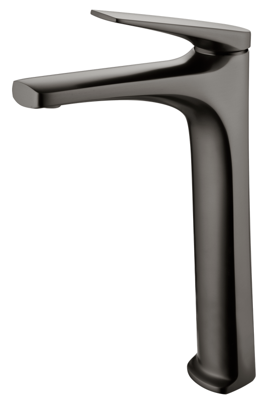 Delos wastafelmengkraan met hoge uitloop black gun metal