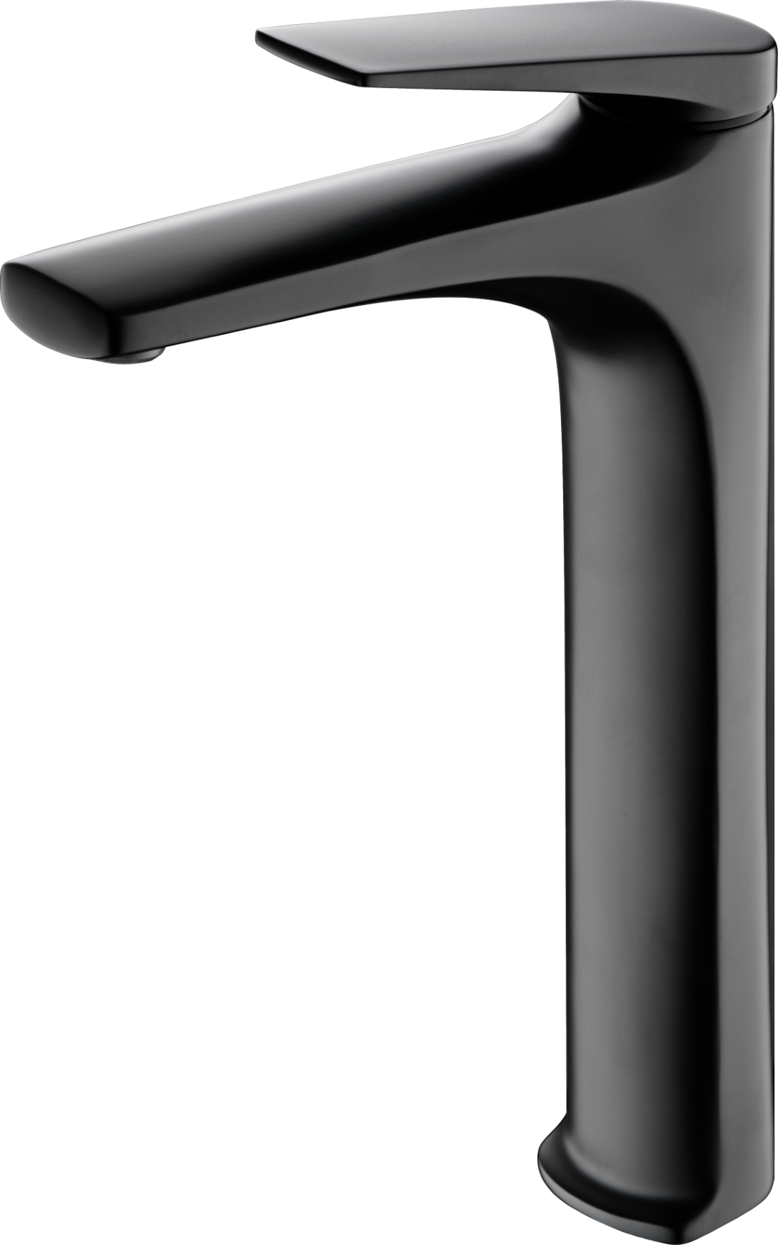 Eengreeps wastafelmengkraan met hoge uitloop Delos matzwart