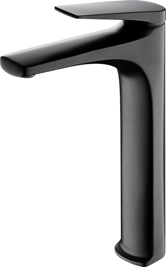 Eengreeps wastafelmengkraan met hoge uitloop Delos matzwart