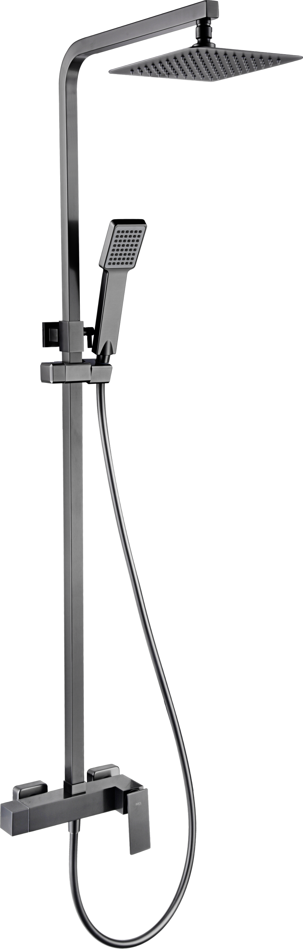 Doucheset met eengreepsmengkraan Pisa zwart gun metal