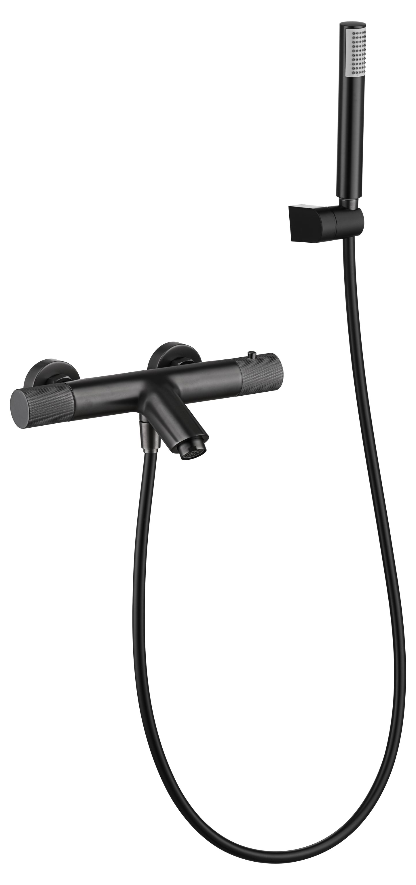 Thermostatische bad/douchekraan Line black gun metal