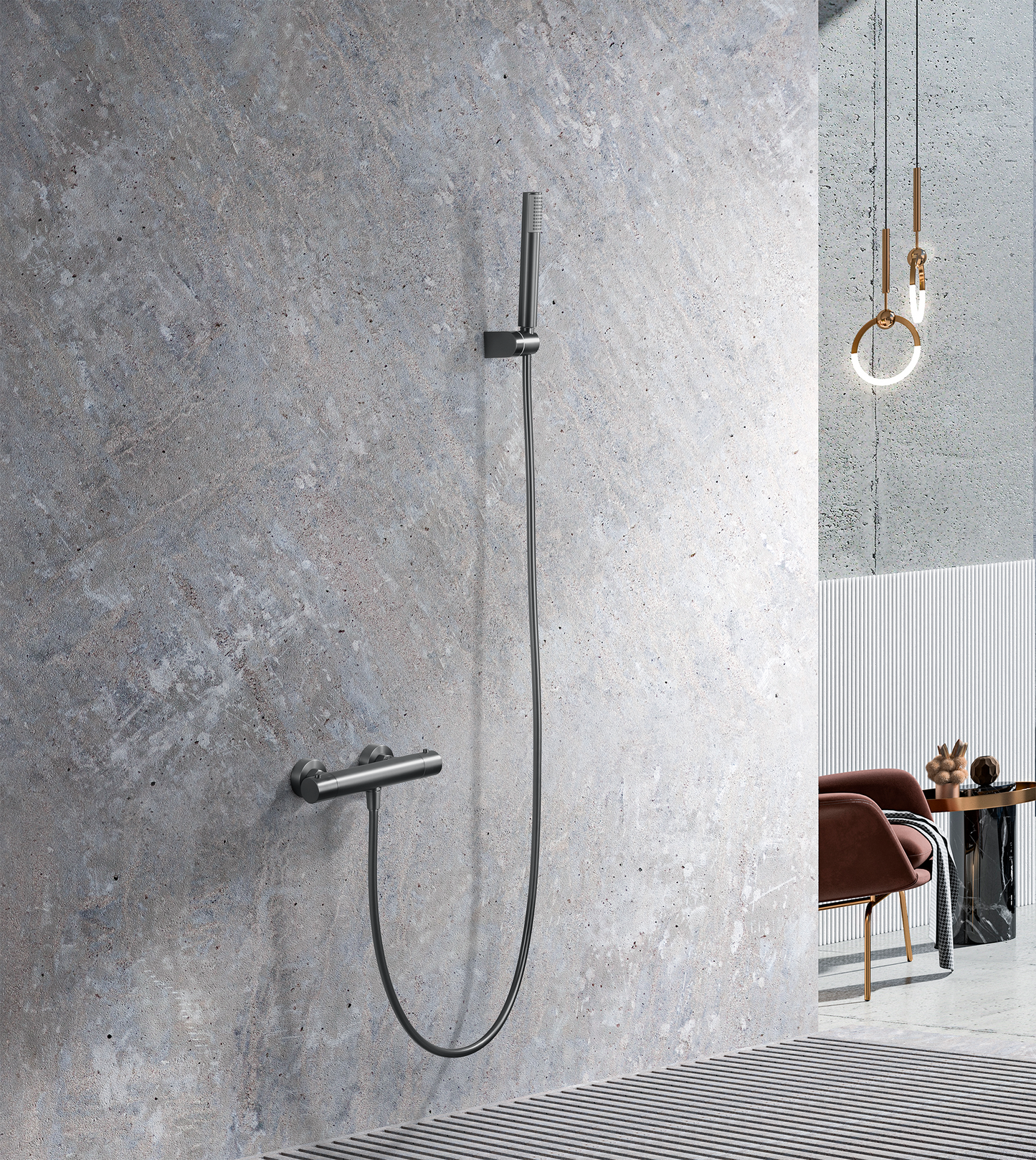 Thermostatische douchemengkraan Monza black gun metal