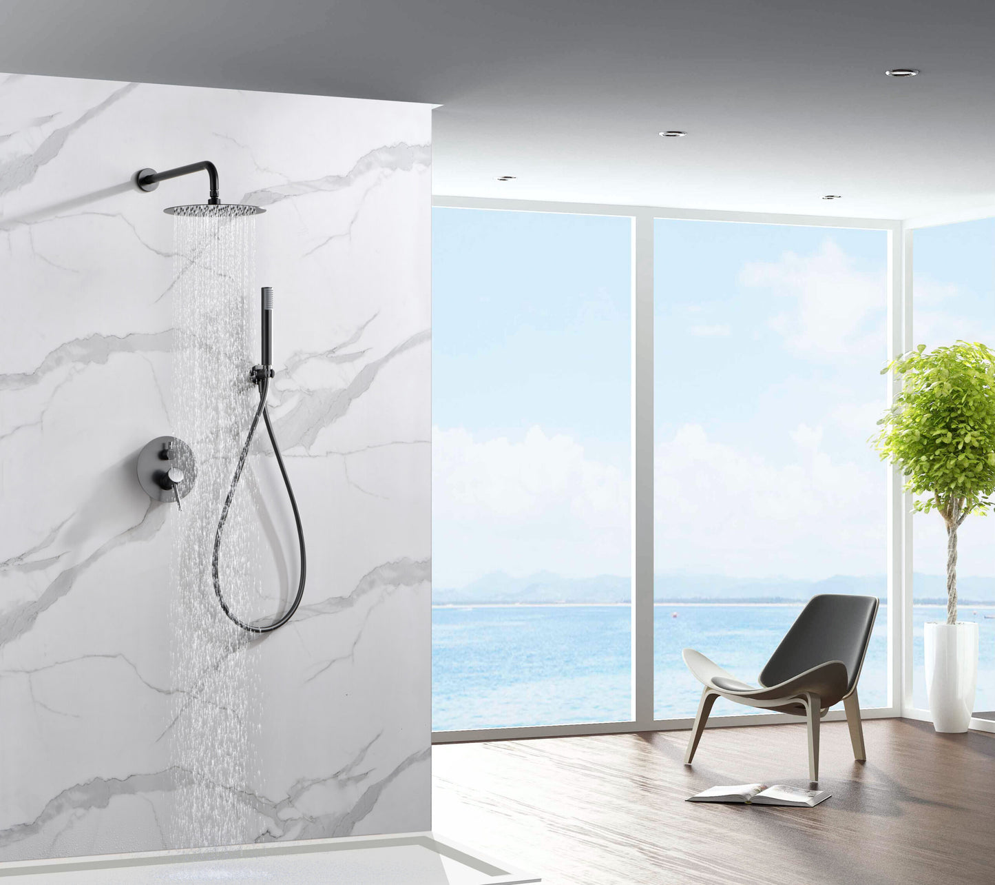 Inbouw eengreepsdoucheset Monza black gun metal