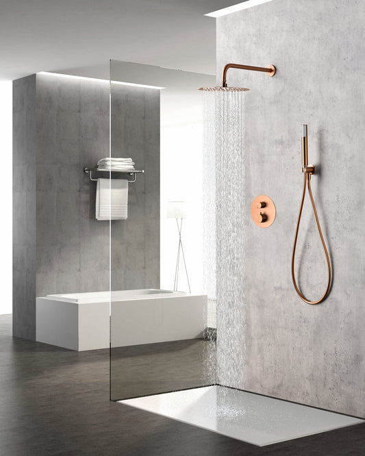 Thermostatische doucheset voor inbouw Monza geborsteld roségoud