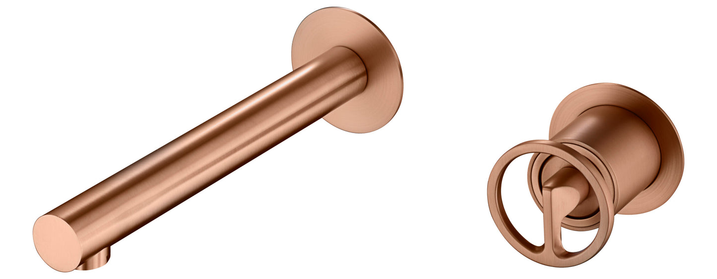 Eengreeps mengkraan voor wastafel, inbouw, Olimpo, geborsteld roségoud