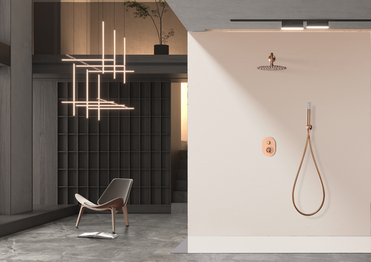 Inbouwdoucheset Olimpo geborsteld roségoud