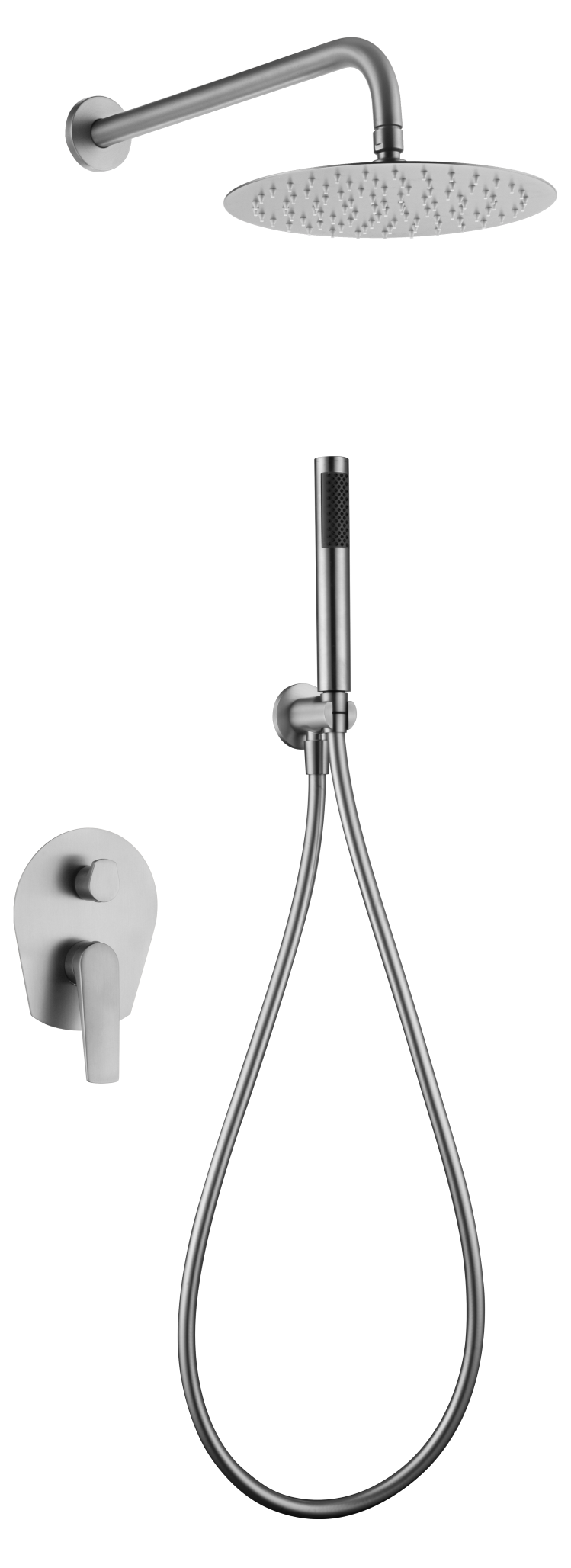 Eengreepsdoucheset voor inbouw Delos (roestvrij staal S.316)