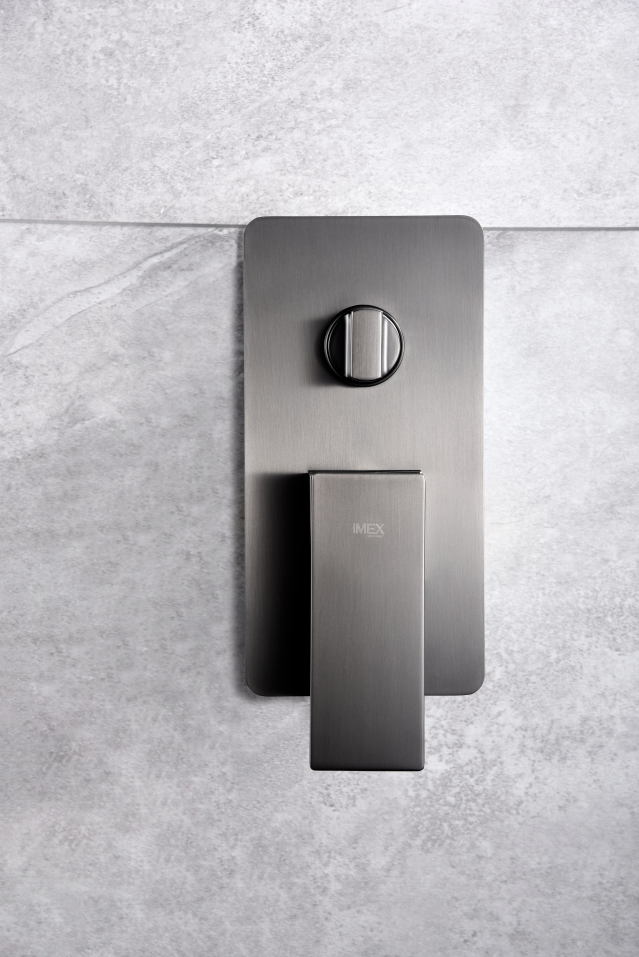 Inbouw eengreeps doucheset Pisa black gun metal