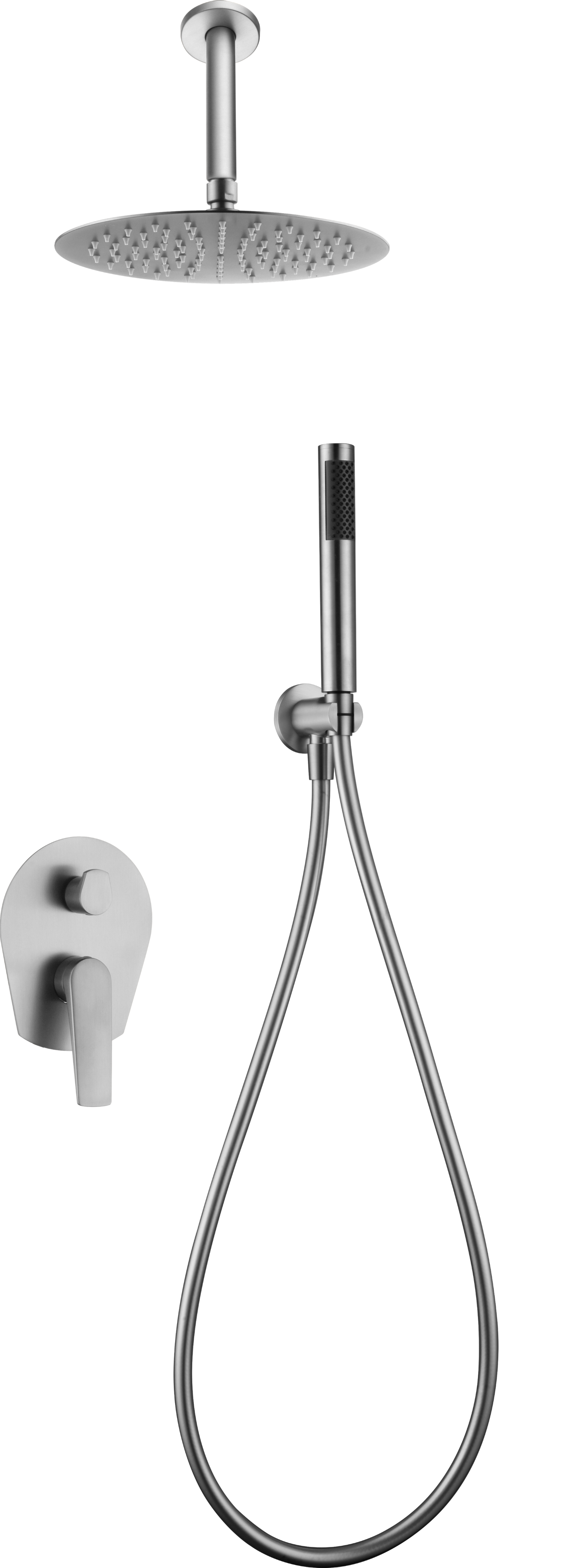 Eengreepsdoucheset voor inbouw Paros (roestvrij staal S.316)