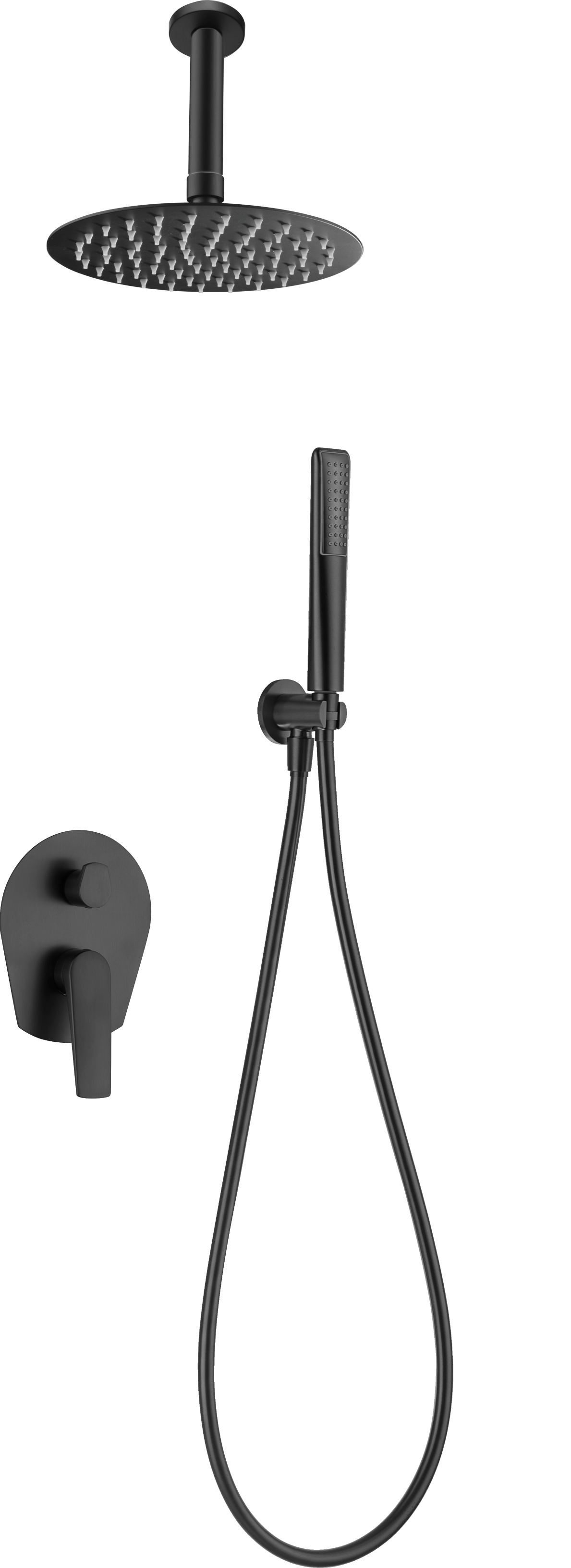 Paros inbouwdoucheset met één hendel, matzwart