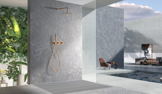 Thermostatische inbouwdoucheset Assen geborsteld roségoud