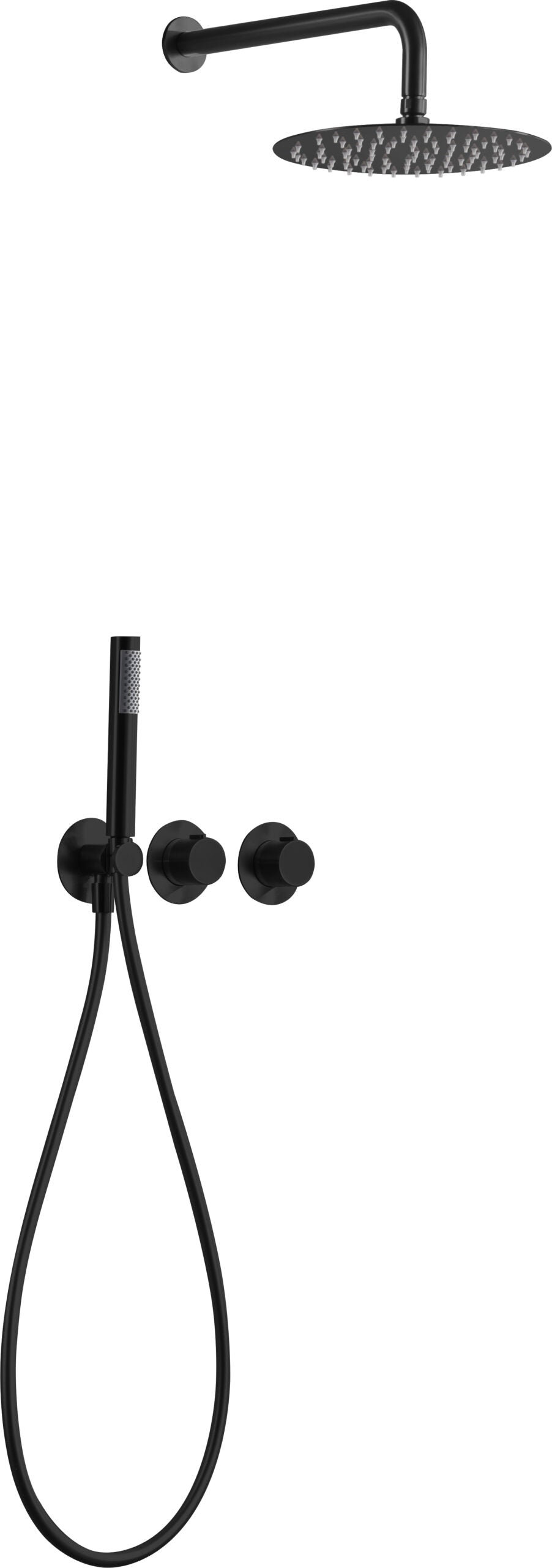 Thermostatische inbouwdoucheset Assen matzwart