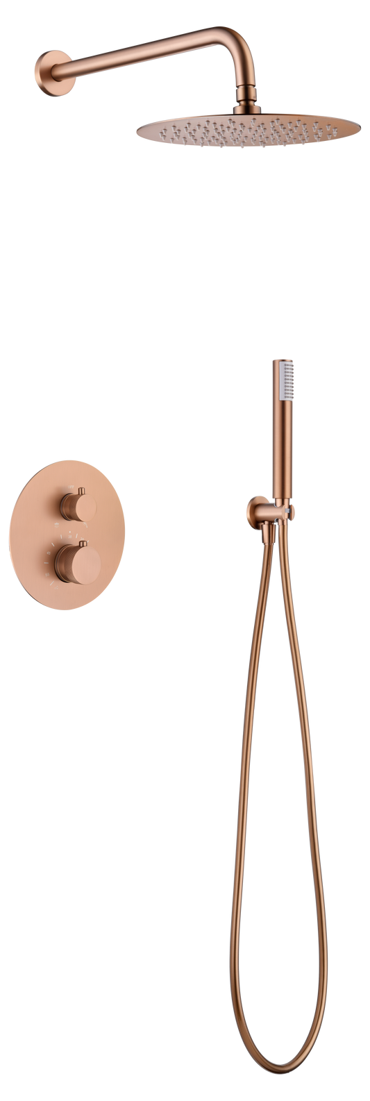 Thermostatische douche-inbouwset Line geborsteld roségoud
