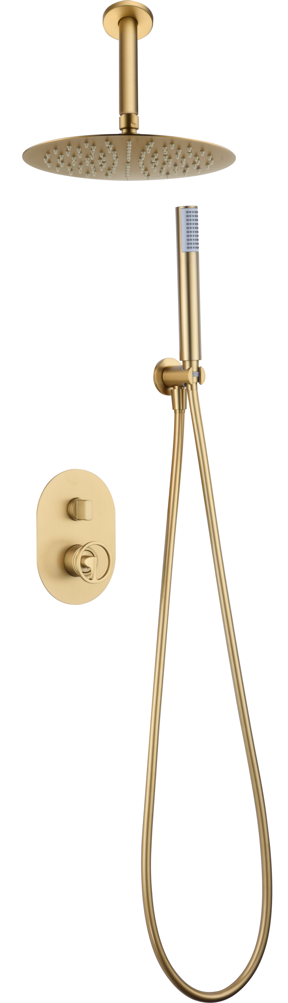 Inbouwdoucheset Vesubio geborsteld goud