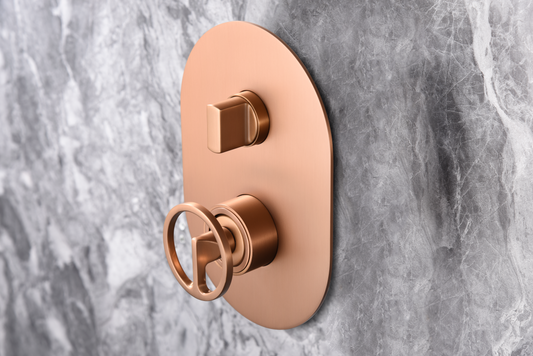 Inbouwdoucheset Vesubio geborsteld roségoud