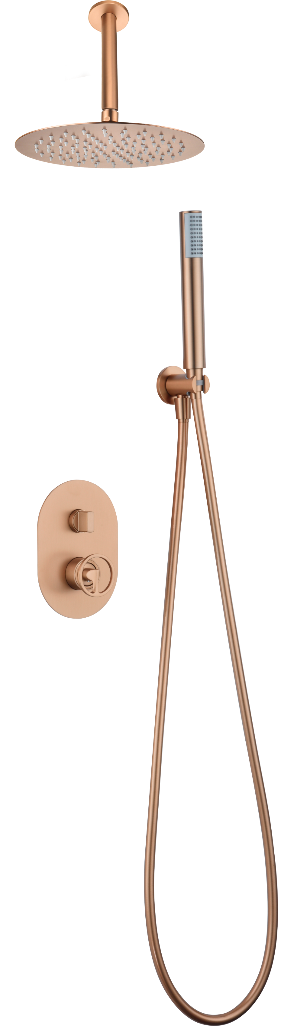 Inbouwdoucheset Vesubio geborsteld roségoud