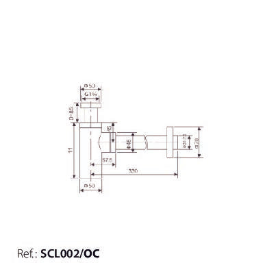 SIFON MET SIFONPOT -GEBORSTELD GOUD