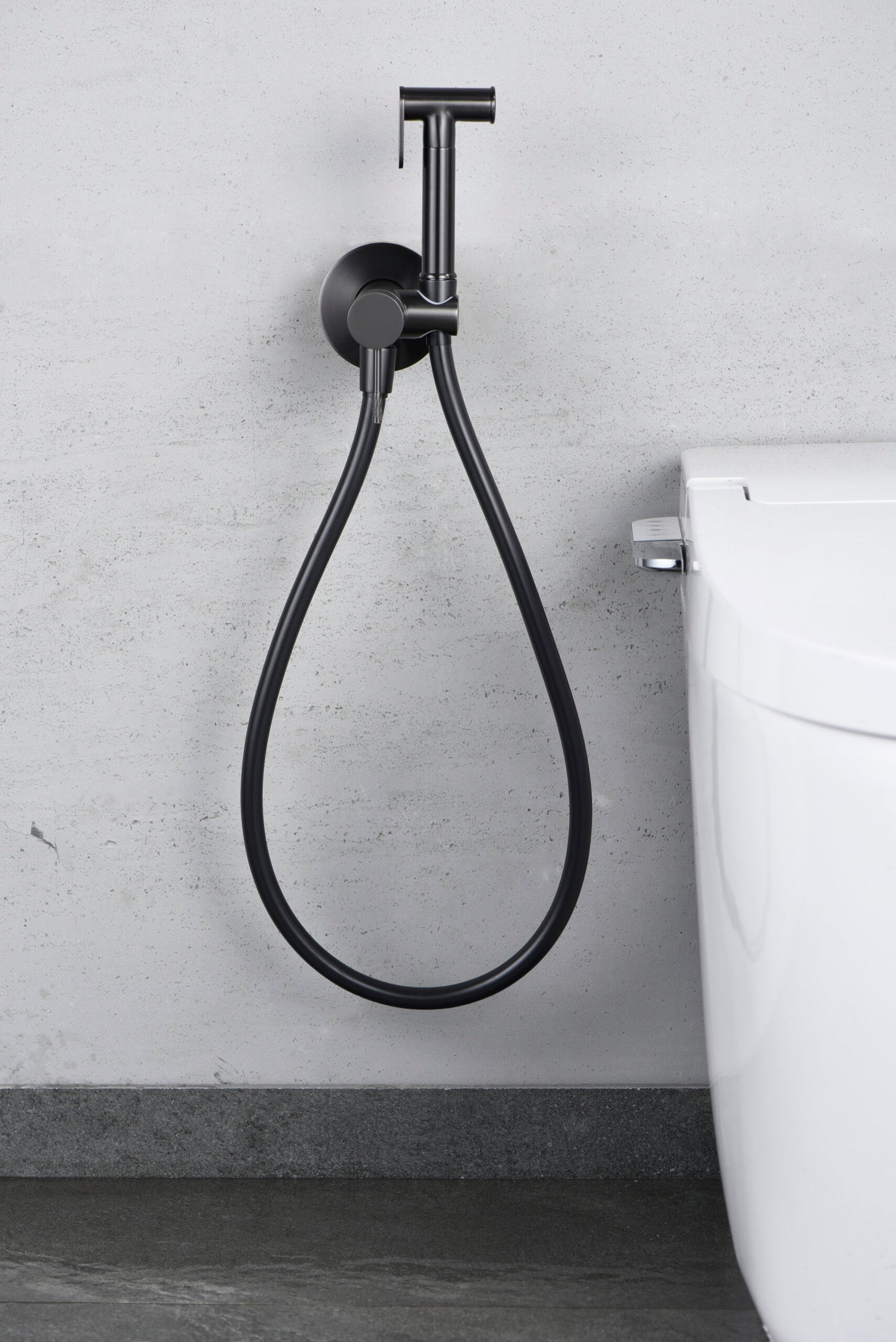 Thermostatische bidetmengkraan inbouw Line black gun metal