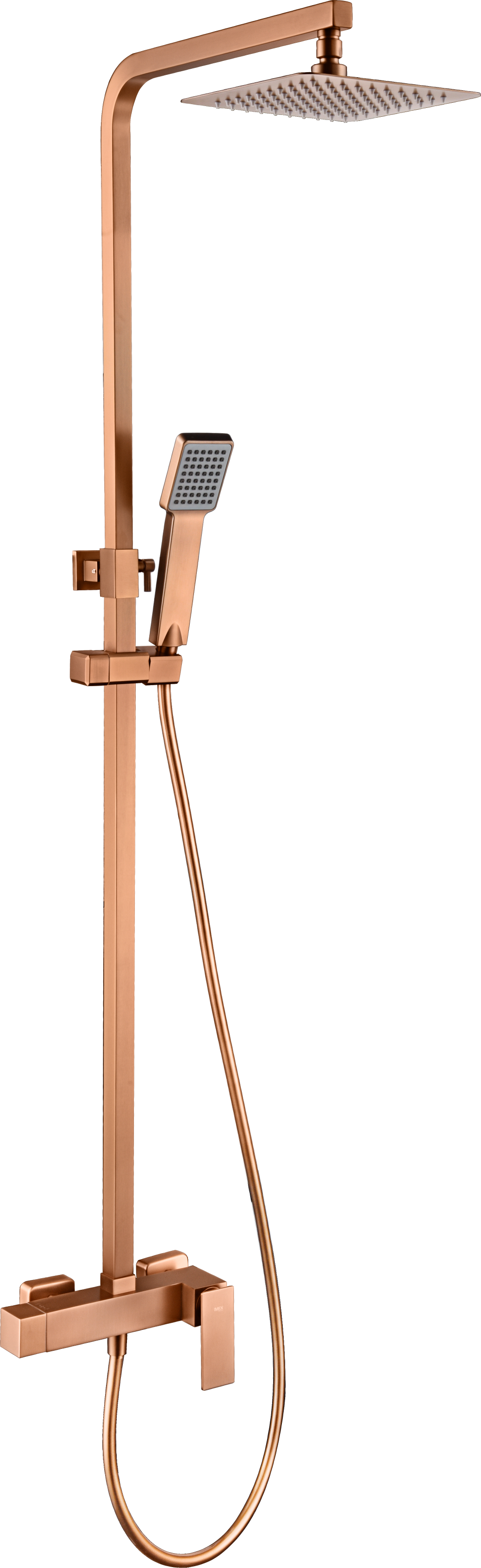 Doucheset met één hendel Pisa geborsteld roségoud