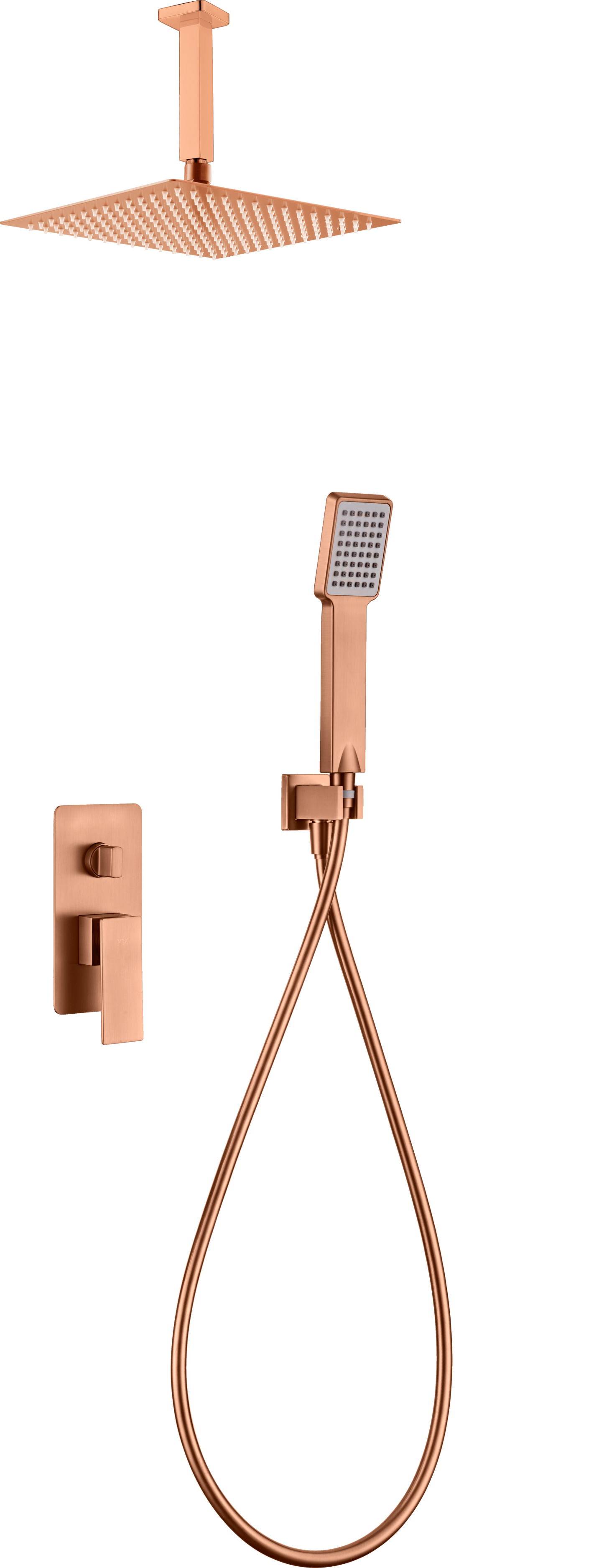 Eengreeps inbouwdoucheset Catania geborsteld roségoud