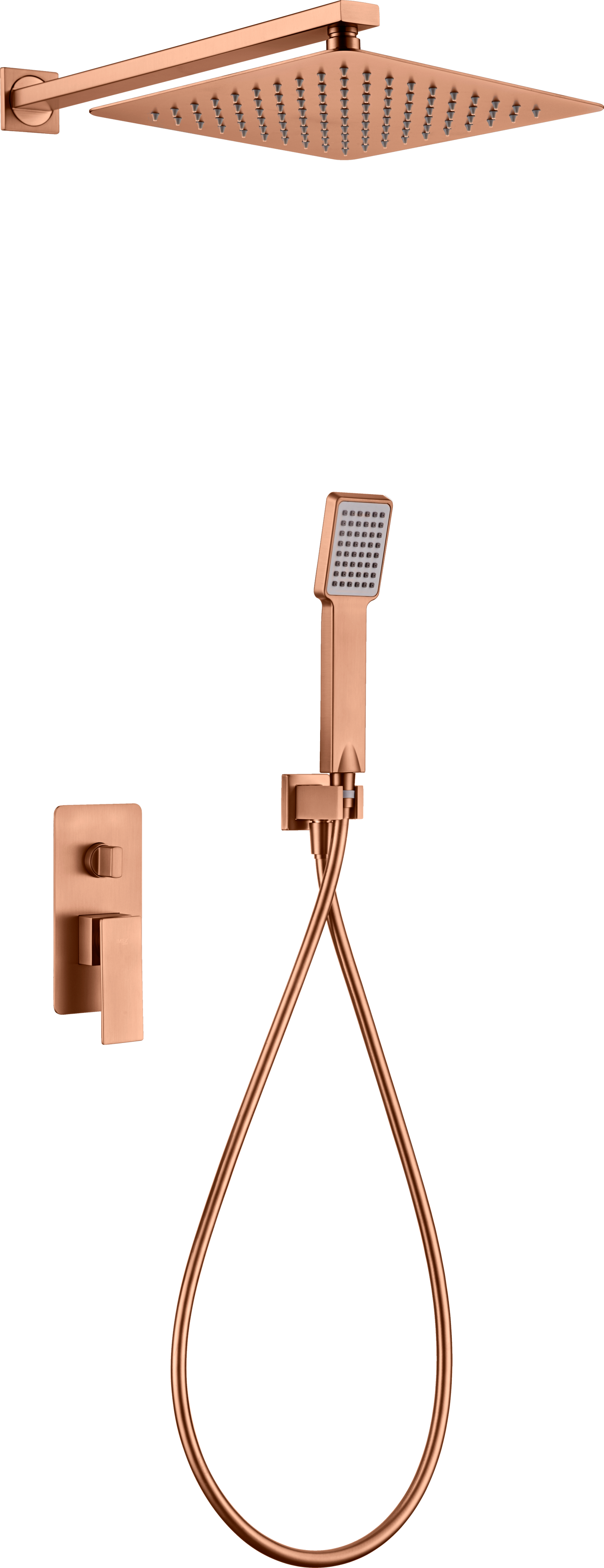 Eengreeps inbouwdoucheset Pisa geborsteld roségoud