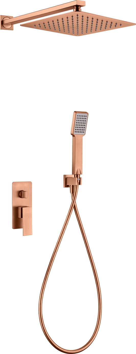 Eengreeps inbouwdoucheset Pisa geborsteld roségoud