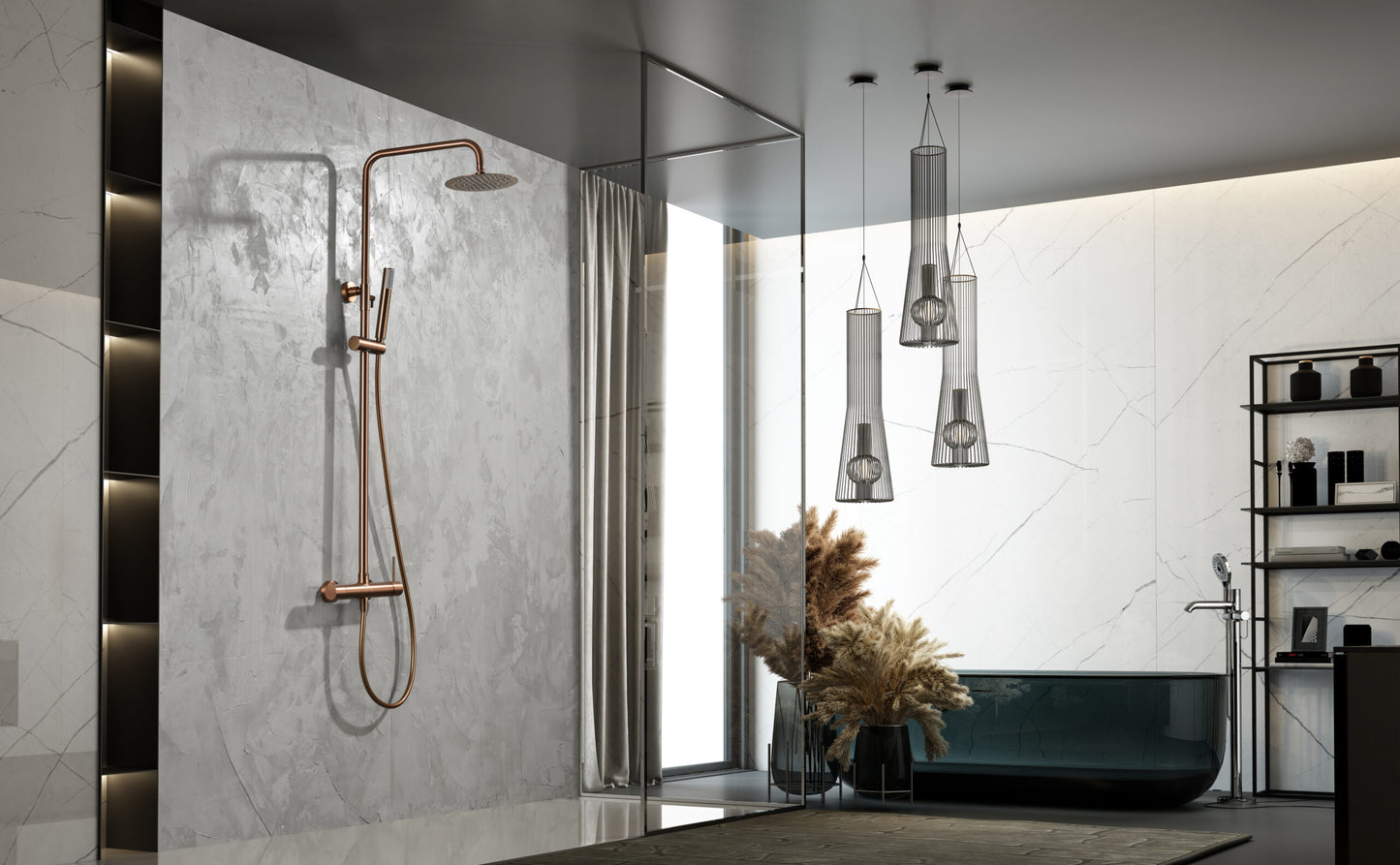 Eengreeps doucheset Monza geborsteld roségoud