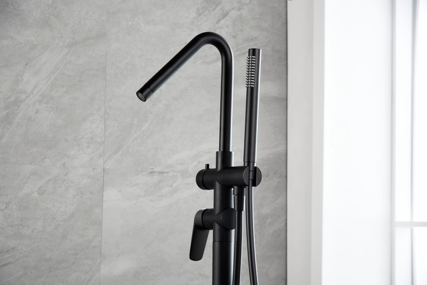 Vrijstaande badkraan Belgica matzwart
