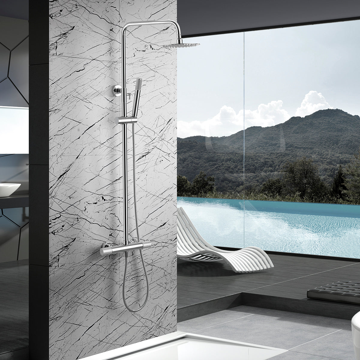 Thermostatische doucheset Line