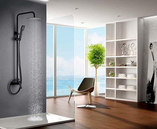 Eengreeps doucheset Art mat zwart