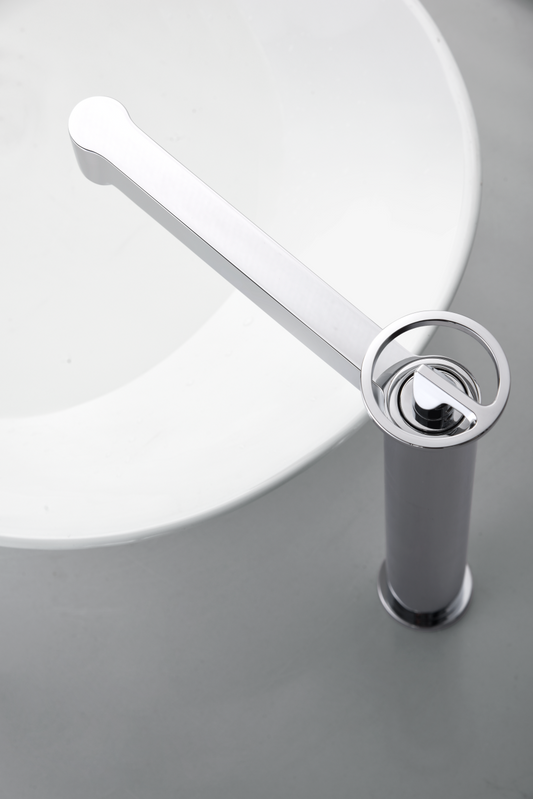 Eengreeps wastafelmengkraan met hoge uitloop Olimpo