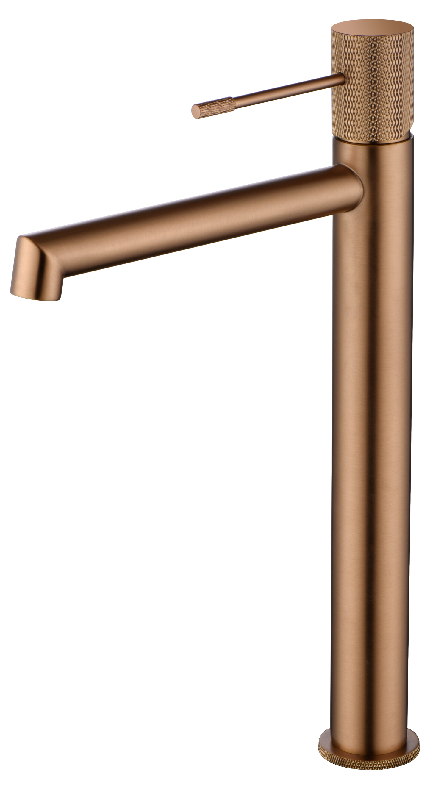 Eengreepswastafelmengkraan met hoge uitloop Line geborsteld roségoud