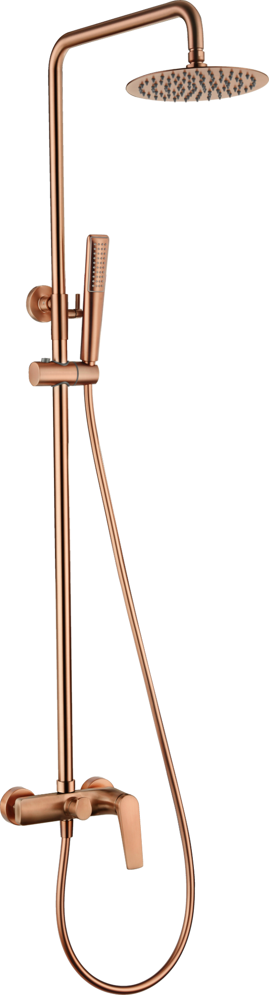 Eengreeps doucheset Delos geborsteld roségoud