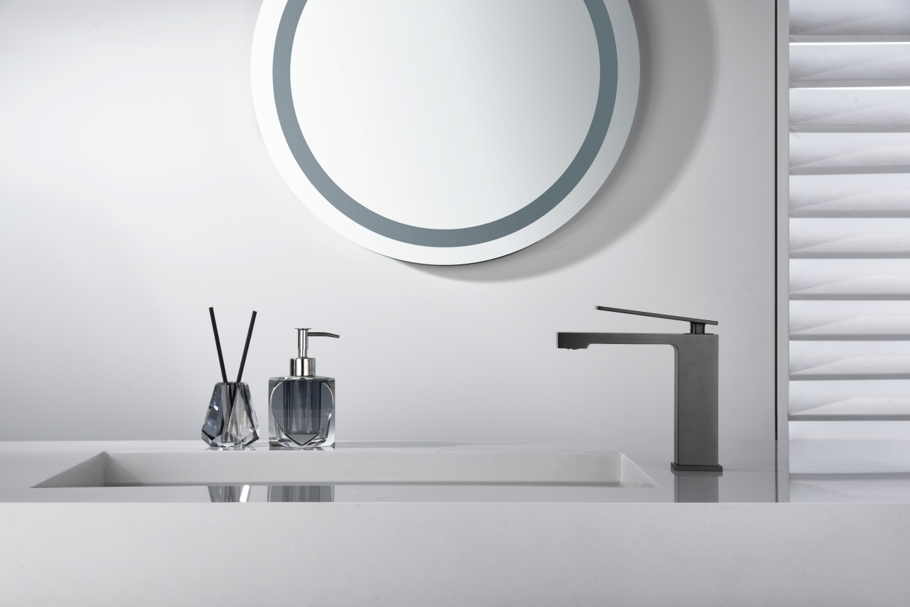 Eengreeps wastafelmengkraan Pisa black gun metal