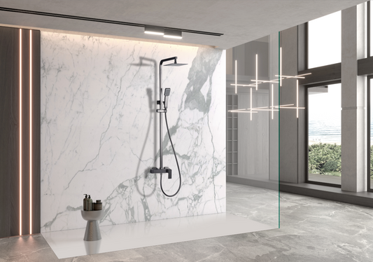 Doucheset met eengreepsmengkraan Pisa zwart gun metal