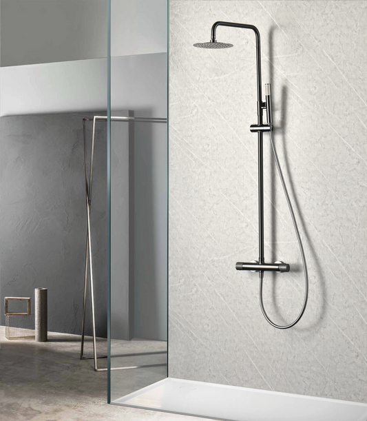 Thermostatische doucheset Line black gun metal
