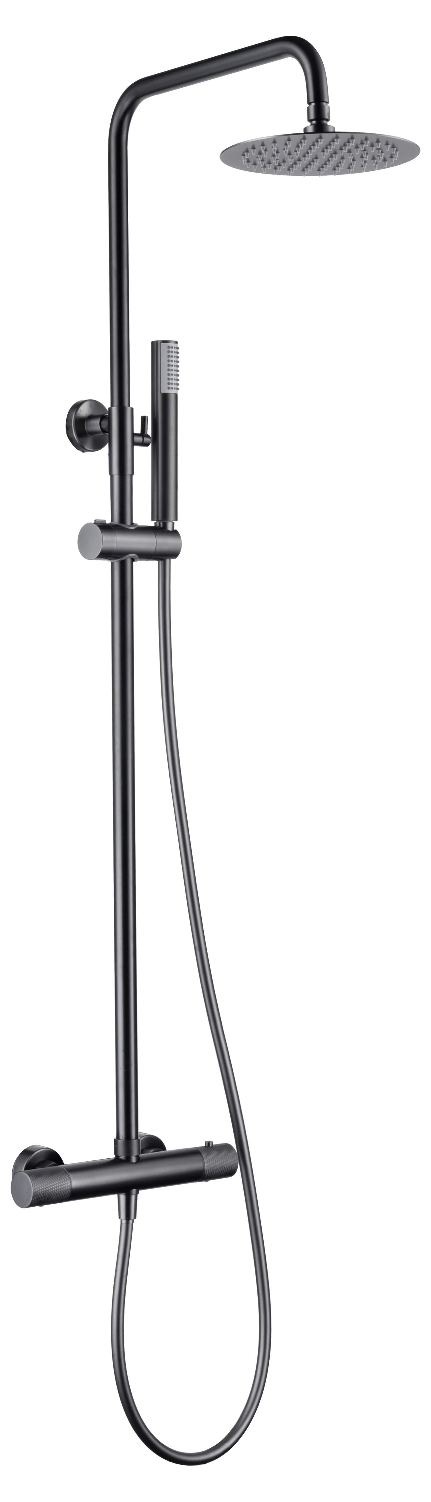 Thermostatische doucheset Line black gun metal