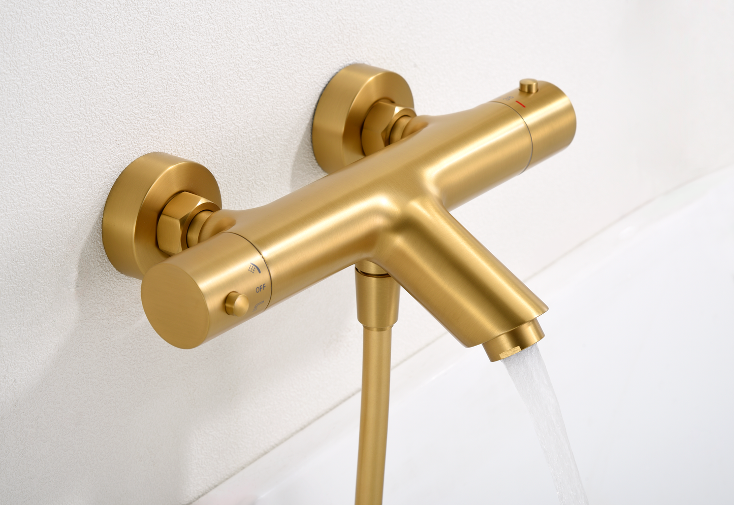 Thermostatische bad/douchemengkraan Monza geborsteld goud