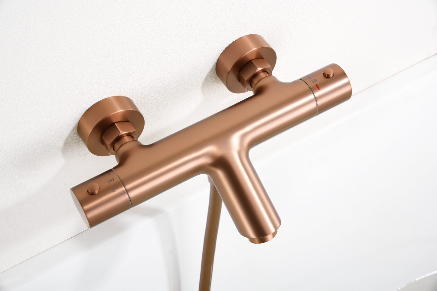 Thermostatische bad/douchekraan Monza geborsteld roségoud