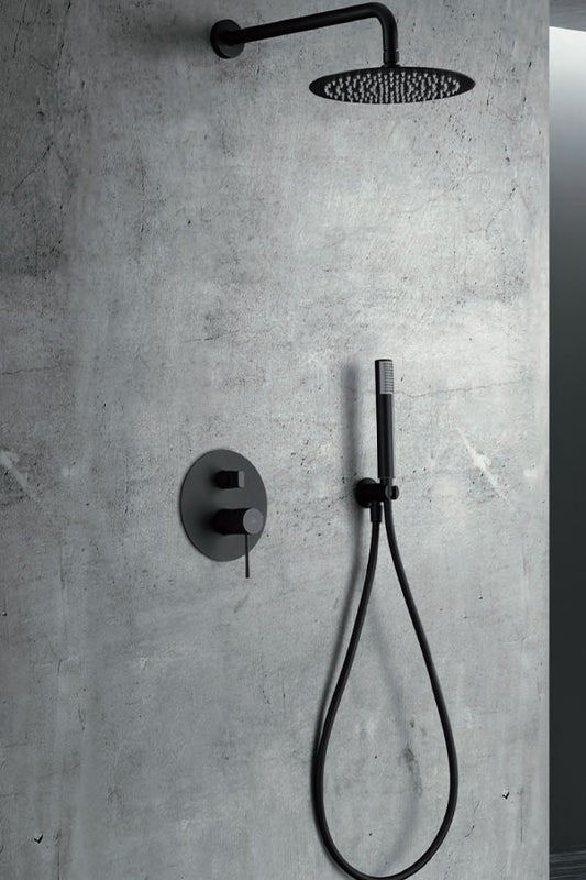 Inbouwdoucheset met één hendel Line matzwart